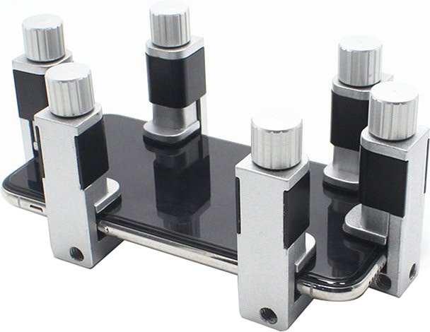 Einstellbarer Clamp-Halter zur Handy- und Tablet-Bildschirmreparatur, LCD Display Befestigungsclip in Silber - Bild 1