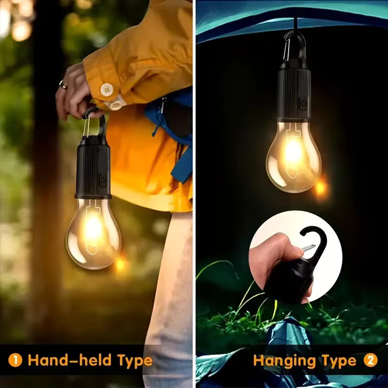 Tragbare Solar-Campinglampe mit USB-Aufladung, schwarze Notfall-Laterne mit Haken für Garten, Wandern und Outdoor-Einsätze - Bild 6