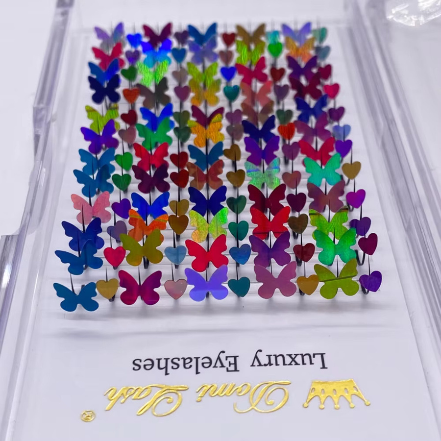 VETERAN TECH 3D Schmetterling Glitter Einzelne Wimpern, Schimmernd - Bild 1