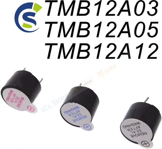 Set mit 10 aktiven magnetischen Dauerton-Buzzern von ANNUOSENCHIP, Farbe: Schwarz, Maße: 12 x 9,5 mm, Spannungen: 3V/5V/12V - Bild 1