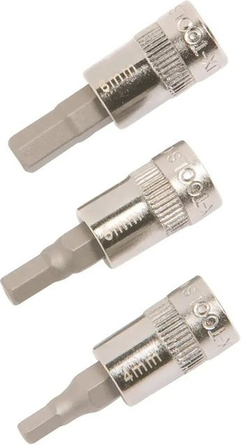 LUX-TOOLS Steckschlüssel Set 3-teilig Hex 4-6 mm aus Chrom-Vanadium in Silber - Bild 1