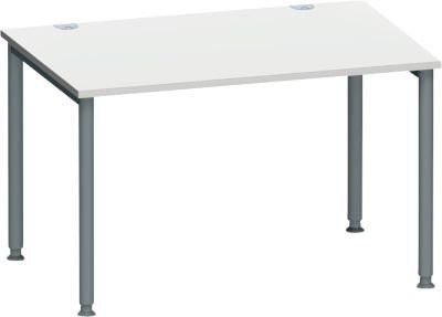Schäfer Shop Genius Schreibtisch MODENA FLEX mit 4-Fuß-Rundrohr, Breite: 120 cm, Tiefe: 80 cm, Farbe: lichtgrau/anthrazit - Bild 1