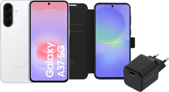 Samsung Galaxy A37 5G Smartphone mit 128 GB Speicher in Weiß und Basis-Zubehörset - Bild 1