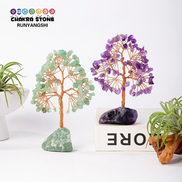 Runyangshi Amethyst und Citrin Rohstein Baum aus Kristallen in Lila für Meditation und Dekoration - Bild 1