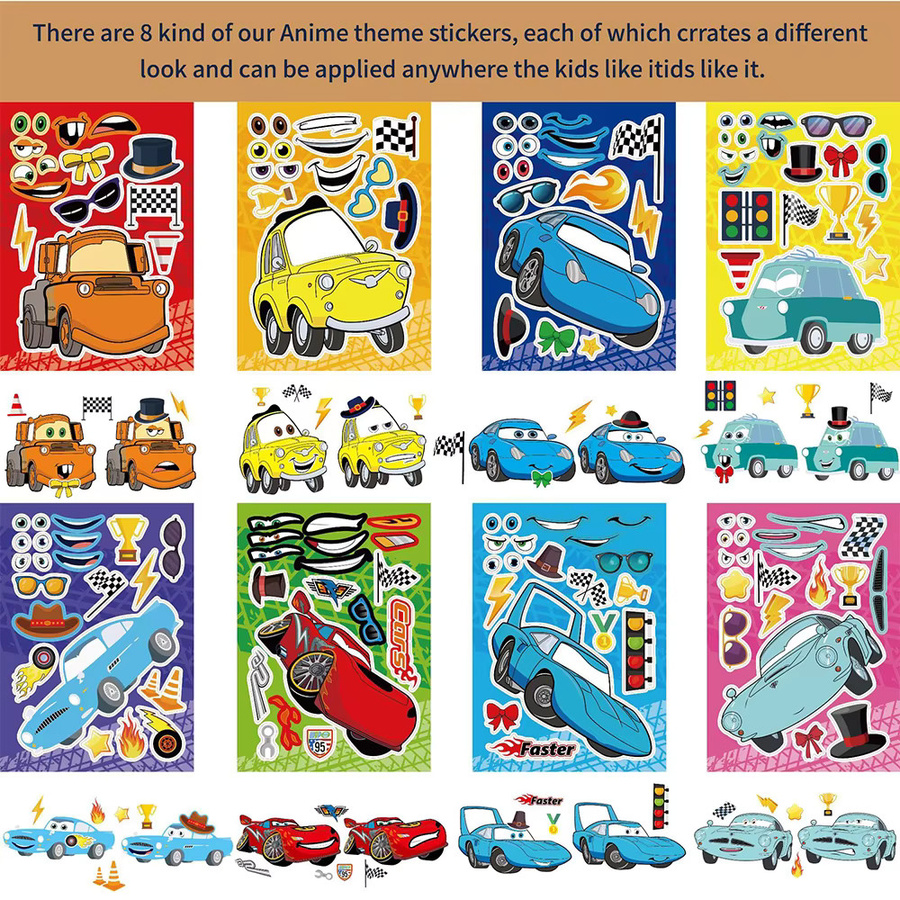 Disney Cars Lightning McQueen DIY Puzzle-Aufkleber, Bunt / Mehrfarbig - Bild 2