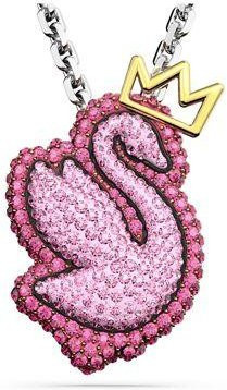 Swarovski Halskette, Rhodiniert, Edelstahl, Silber, Kristall, Damen, pink - Bild 1