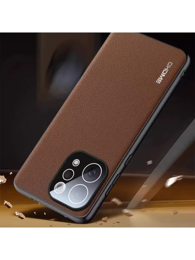 Business Retro Nappa-Leder Handyhülle für Vivo V70 X300 Ultra FE X300 Pro X200 Pro Mini IQOO 15 Ultra mit Objektivschutzfolie in Rot und Braun - Bild 3