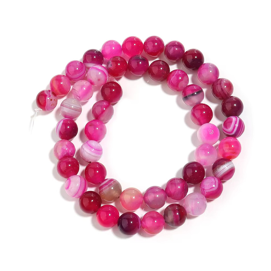 lingsai Achatperlen, rosa Naturstein, Unisex - Bild 5