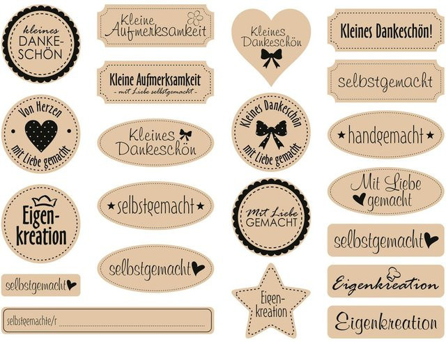Kraftpapier-Sticker Selbstgemacht - Bild 1