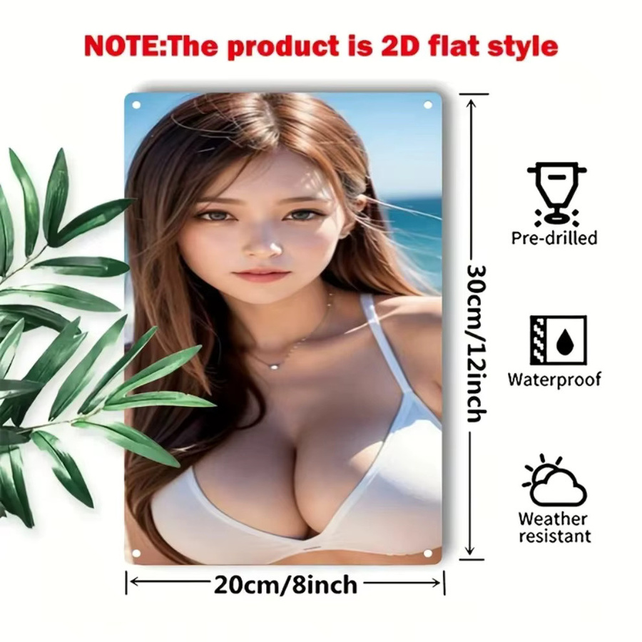 Retro Metallposter Wandkunst von CIFBUY mit Eisenrahmen im Portraitformat - Bild 2