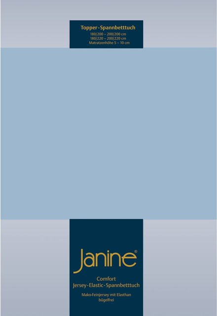 Janine Topper Spannbetttuch Elastic Jersey aus Baumwolle in Blau - Bild 1