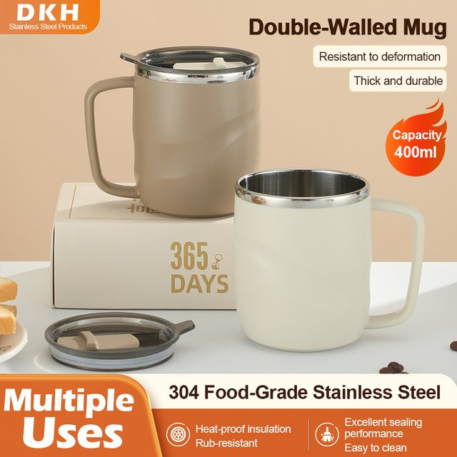 MTM Isolierter Edelstahlbecher mit Deckel, Beige, 400 ml - Bild 1