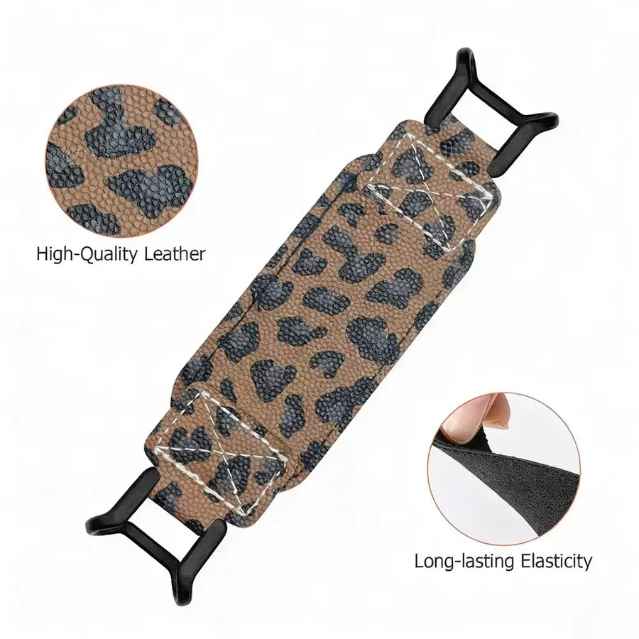 Handschlaufe für Tablets mit Leopardenmuster aus PU-Leder, elastischer Fingergriffhalter für E-Book-Reader und Tablets von 6 bis 8 Zoll, Multicolor - Bild 2