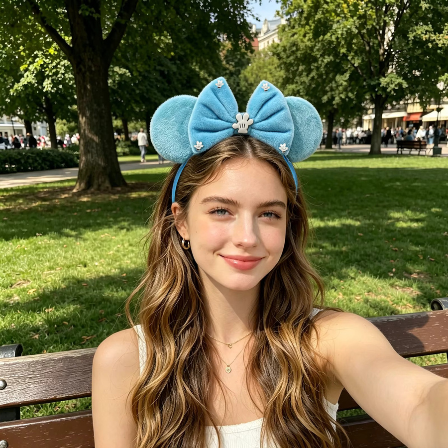 HEROCROSS Haarband Minnie Maus Ohren, Samt-Schleifenband, Damen - Bild 2