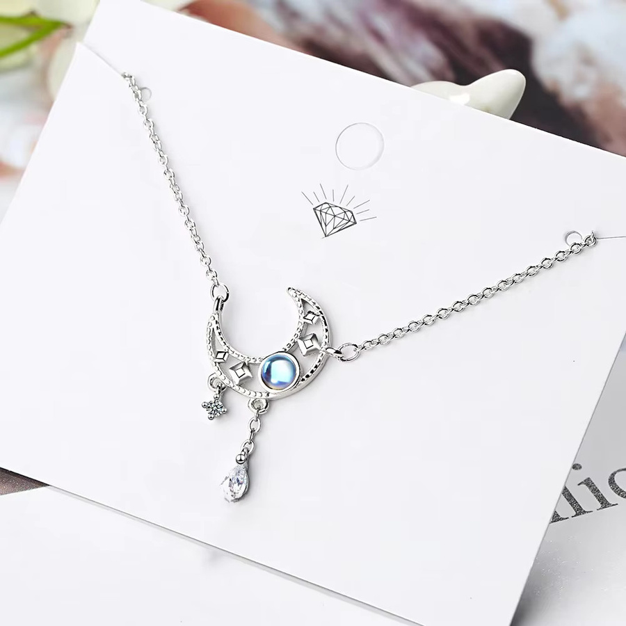 GaaBou Jewellery Halskette mit Mondkristall-Anhänger, 925 Silber, Damen - Bild 1