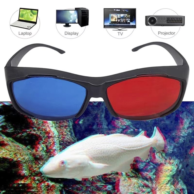 SD&HI 3D-Anaglyphen-Brille in Rot-Blau mit schwarzem Rahmen für TV-Filme und DVD-Spiele - Bild 2
