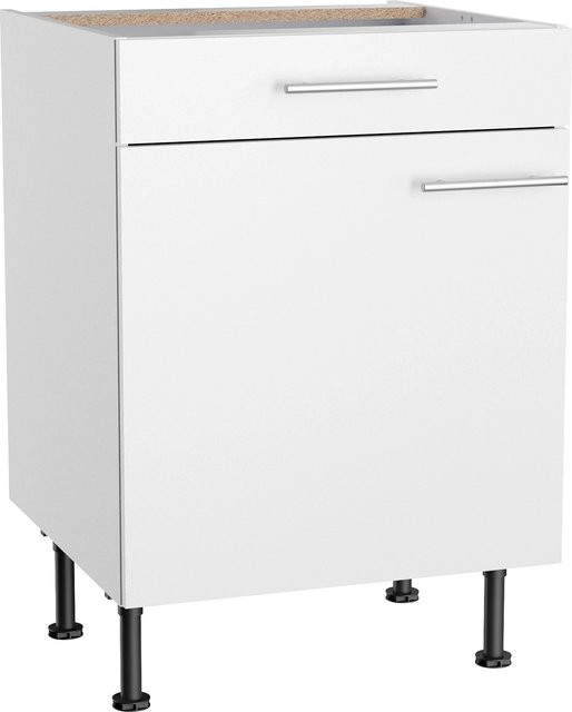 Optifit Küchen-Unterschrank Bengt in Weiß mit matter Feinstruktur, B/T/H: 60 x 58,4 x 87 cm - Bild 1