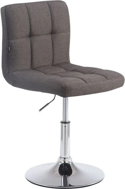 DELUKE Palma Barhocker BANGKO, höhenverstellbarer Barstuhl mit Lehne und 360 Grad Drehsitz, Stoff Dunkelgrau, B/T/H: 44 x 49 x 74 cm - Bild 1