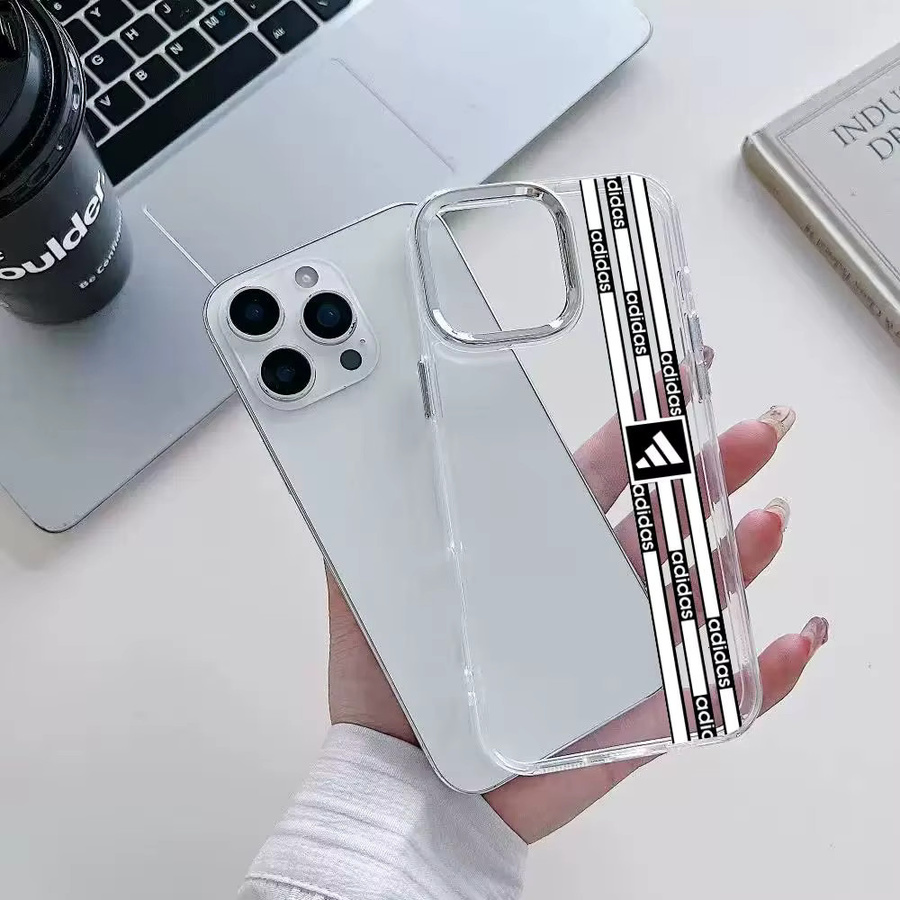adidas Handyhülle mit Sportlogo für iPhone 17 Air 16 15 14 Plus 13 12 11 Pro Max 16e, stoßfest und transparent - Bild 2