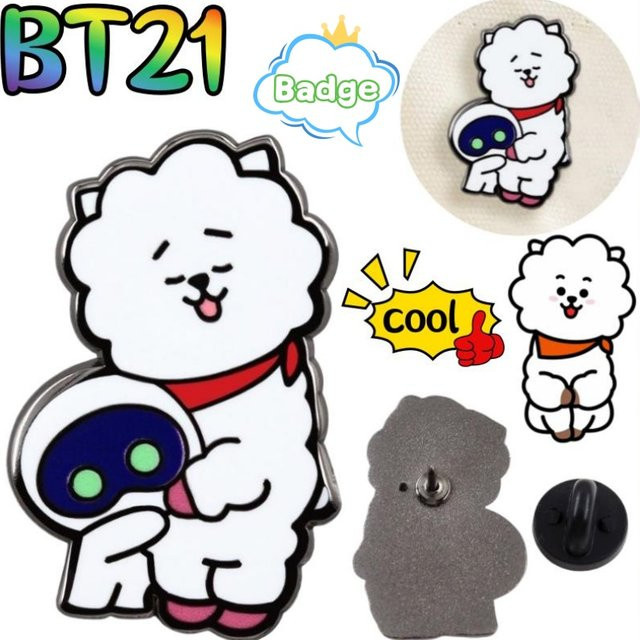 LINE FRIENDS BT21 RJ Metall-Abzeichen, Unisex - Bild 1
