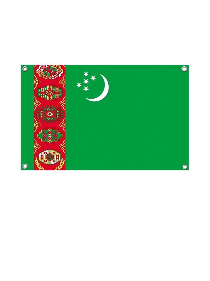Turkmenistan-Flagge aus Polyester als Banner mit vier Löchern für Outdoor-Dekoration und Raumgestaltung - Bild 4
