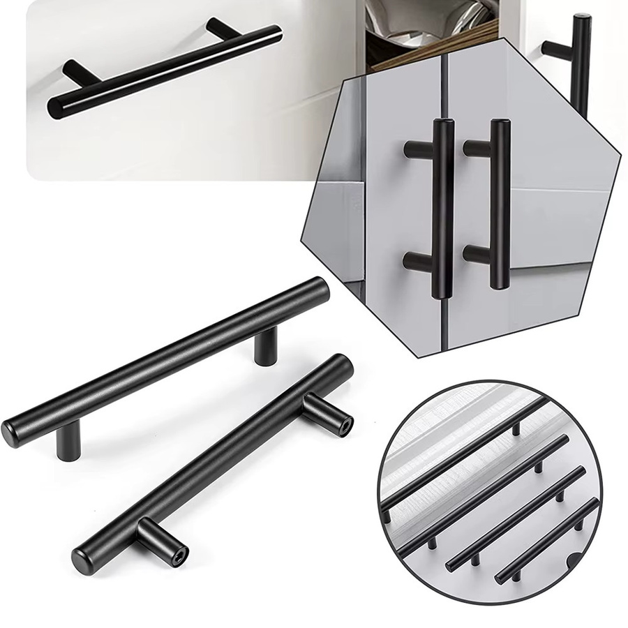 TFAAI Möbelgriffe T-Bar Design aus Edelstahl in Schwarz oder Silber matt - Bild 4