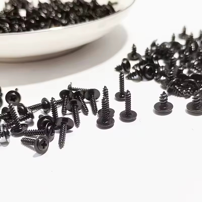 Zimir Selbstschneidende Schrauben Set aus Kohlenstoffstahl mit Scheibenkopf und Kreuzklingen-Design in Schwarz und Silber, 620 Stück, M2/M3 Größen für Holzmöbel - Bild 2