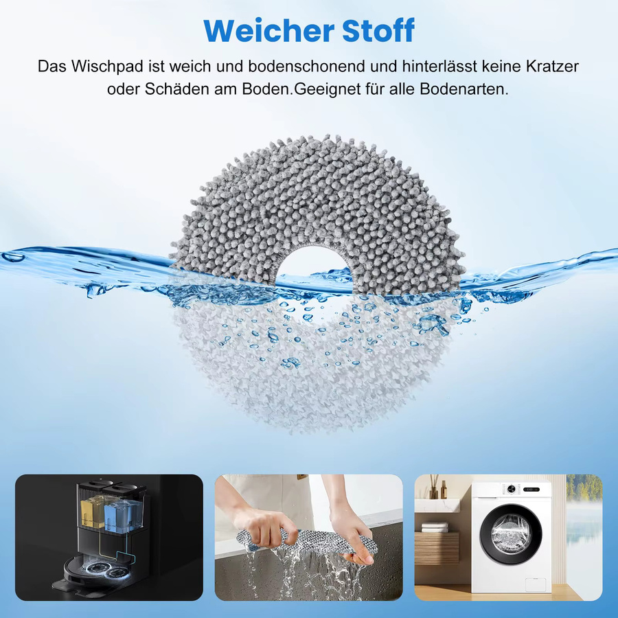 Roborock Wischpads in Grau für Q Revo Master, Q Revo S, Q Revo Pro, Q Revo Maxv und Q Revo Curv Zubehör Ersatzteile - Bild 5