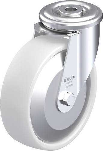 Blickle Lenkrolle LER-PO 125R-FA in Weiß mit Stahl- und Kunststoffkomponenten, Rad-Durchmesser: 125 mm, Tragfähigkeit: 150 kg - Bild 1