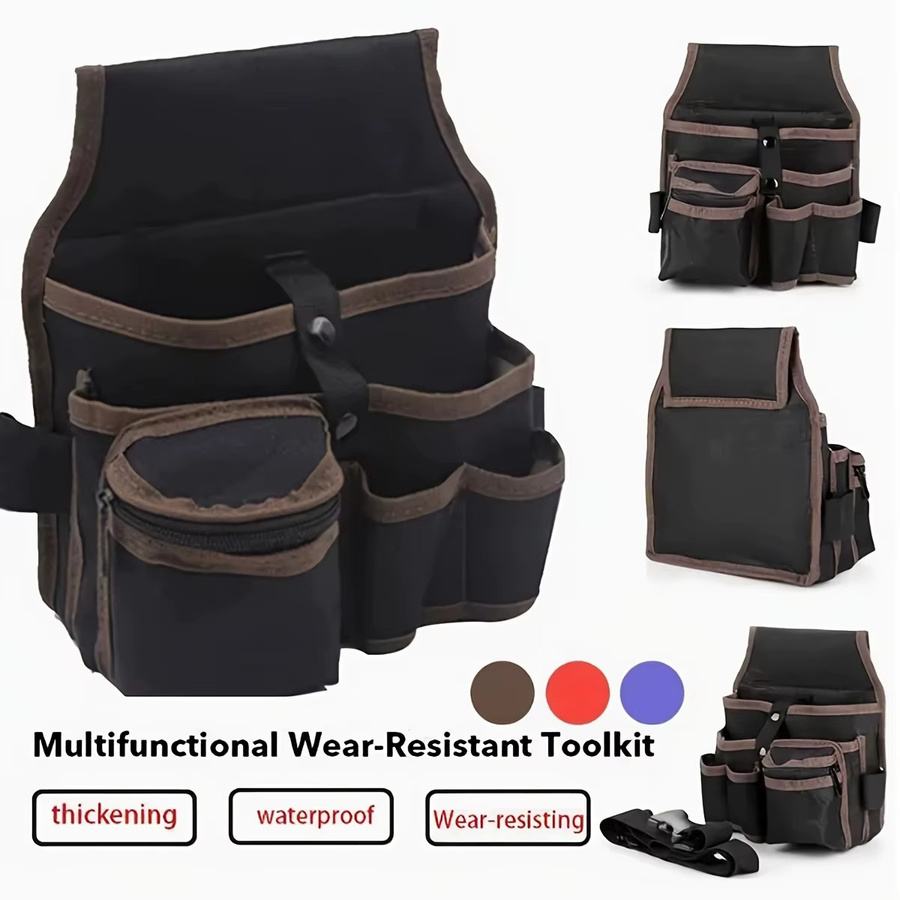 Mehrzweck-Werkzeugtasche für Hardware und Elektriker in Rot und Schwarz, B/H/T: 26,0 x 20,5 cm - Bild 2