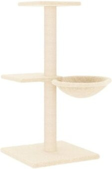 VidaXL Kratzbaum für Katzen in Beige mit Höhle und Hängematte aus Textil und Sisal - Bild 1