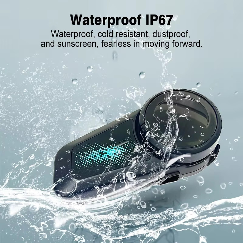 Maxto M2S Motorradhelm-Intercom Bluetooth-Headset mit Geräuschunterdrückung und Musikplayer in Schwarz, IP67 wasserdicht - Bild 2