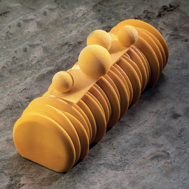 Silikon Mousse-Form in Herzform, Backform für Kuchen und Gebäck, Orange - Bild 1