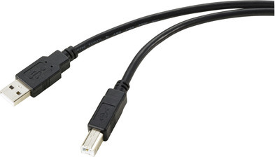 Renkforce USB 2.0 Kabel mit USB-A und USB-B Anschluss, Schwarz, 10 m - Bild 1