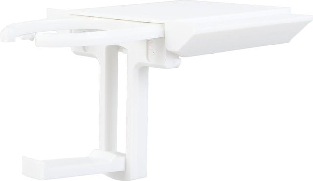 CosyHome Ausklappbarer Tischbecherhalter aus ABS mit Kopfhörerhalter und selbstklebender Befestigung, Farbe: Weiß - Bild 1