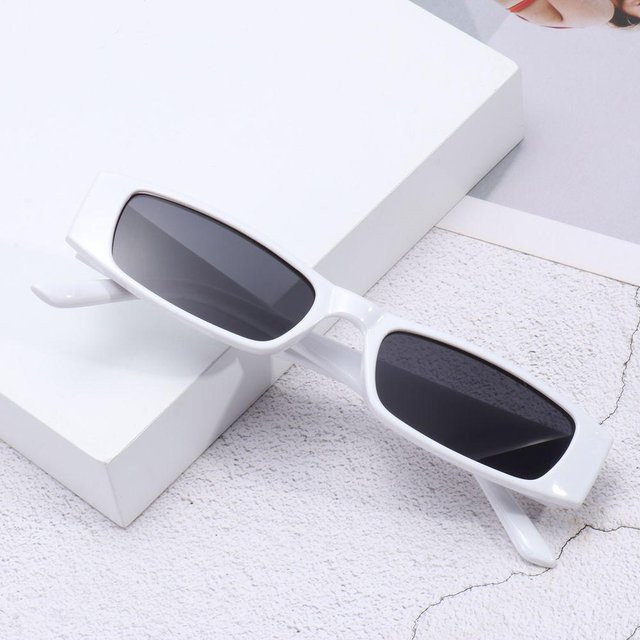 SHhuale Sonnenbrille, rechteckig, Kunststoff, Vollrand, weiß grau, Damen - Bild 1