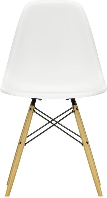 Vitra DSW Eames Plastic Side Chair in Weiß aus Kunststoff und Holz mit mattem Finish - Bild 1