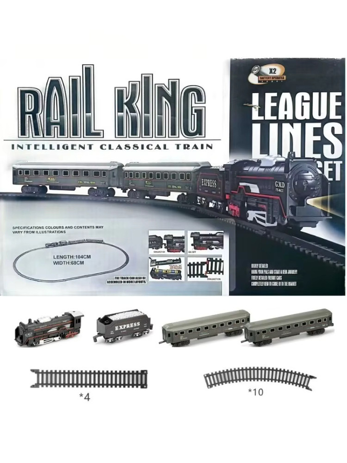 Mitty Vintage Railway Passagier- und Frachtdampflokomotive Gleisautomodell-Set - Bild 6