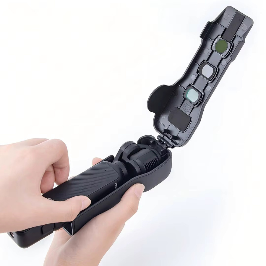 DJI OSMO Pocket 3 Magnetische Schutzabdeckung mit Klappfunktion und 3 Filterschlitzen in Schwarz - Bild 3