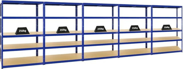 PROREGAL Schwerlastregal Big Elephant M Set aus 5 Regalen, Blau, H x B x T: 180 x 120 x 60 cm - Bild 1