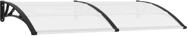 vidaXL Türvordach aus Polycarbonat und Aluminium in Schwarz und Transparent, B: 200 cm, T: 75 cm - Bild 1