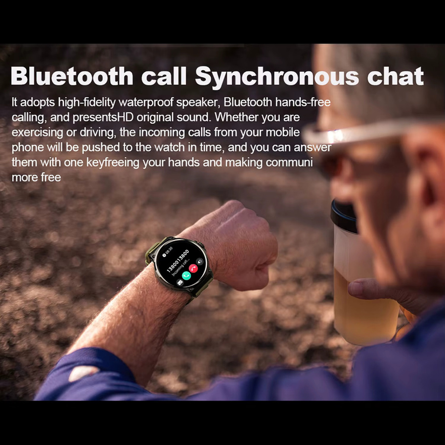 MISIRUN V69 Smartwatch für Männer mit Bluetooth Anruffunktion, 1,85 Zoll HD Bildschirm, Herzfrequenzmonitor und Multi Sport Modi, Schwarz - Bild 3