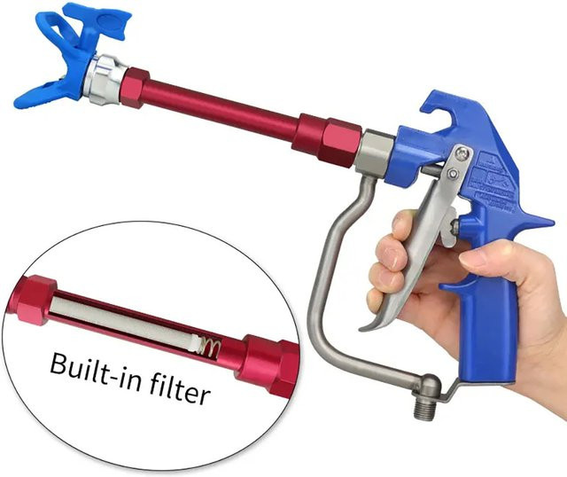 OLOEY Spritzpistole Filter Sieb mit Verlängerungsstange und grobem Farbfilter zur Anti-Verstopfung - Bild 1
