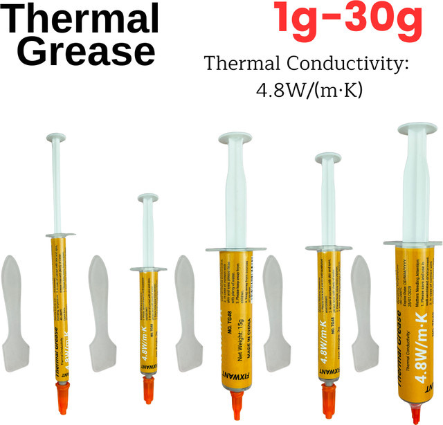 FIXWANT Wärmeleitpaste Silikonpaste für CPU und Computer mit 4,8W/m.K Wärmeleitfähigkeit in Grau - Bild 1