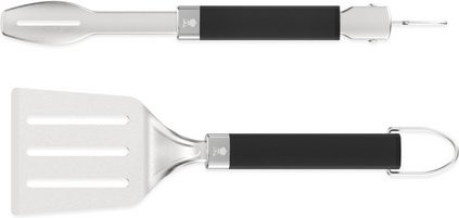 Weber Grillbesteck Kompakt Set, 2-teilig aus Edelstahl in Silber und Schwarz mit Wender und Grillzange - Bild 1