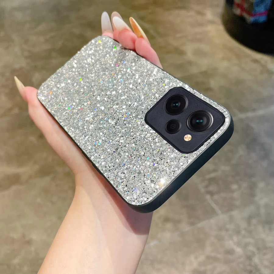 Glitzernde Xiaomi Handyhülle mit Strass in Weiß und Silber für Poco F6 F5 Pro X3 X4 X5 X6 X7 Pro 5G stoßfest und glänzend - Bild 2