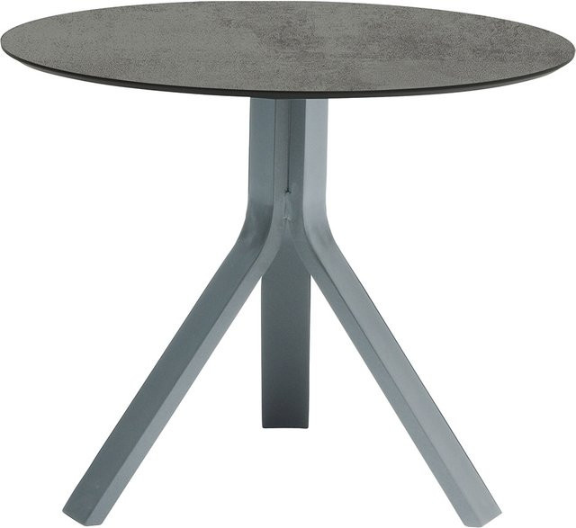 Stern Beistelltisch Freddie aus Aluminium in Graphit mit Tischplatte in Zement-Optik, Durchmesser: 65 cm - Bild 1