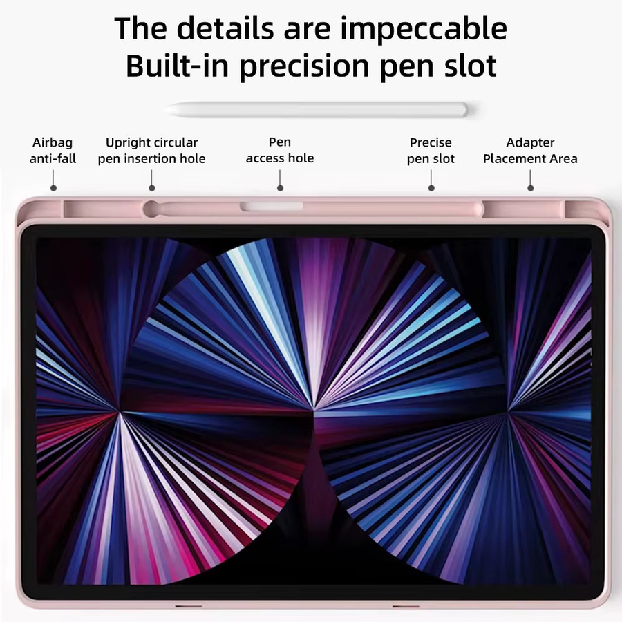Hansong Linke Stifthalter-Abdeckung für Samsung Galaxy Tab A9, A11, S6 Lite, S7, S8, S9, S10 FE und S7 FE in Blau oder Pink - Bild 3