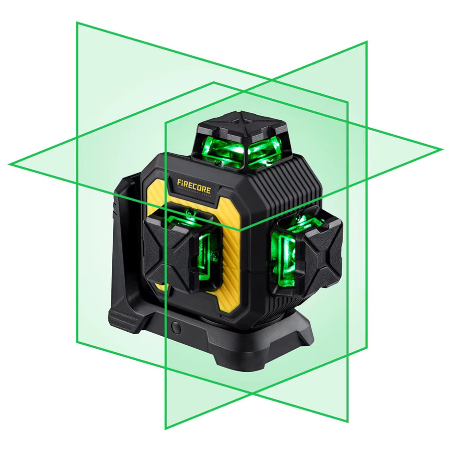 FIRECORE 360-Grad-Laser-Nivelliergerät F93 mit 12 grünen Laserlinien, selbstnivellierend, horizontal und vertikal - Bild 5
