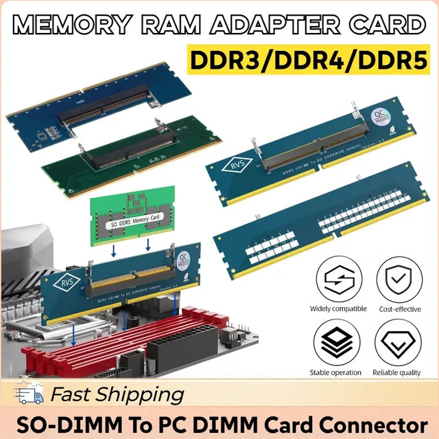 ALLOET Laptop zu Desktop DIMM Speicheradapter für DDR3 DDR4 DDR5 SODIMM zu DIMM Konverter - Bild 1